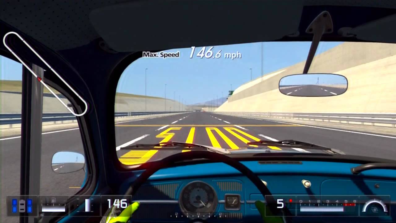Gran Turismo 5 Volkswagen Beetle 1200 '66 Top Speed Test