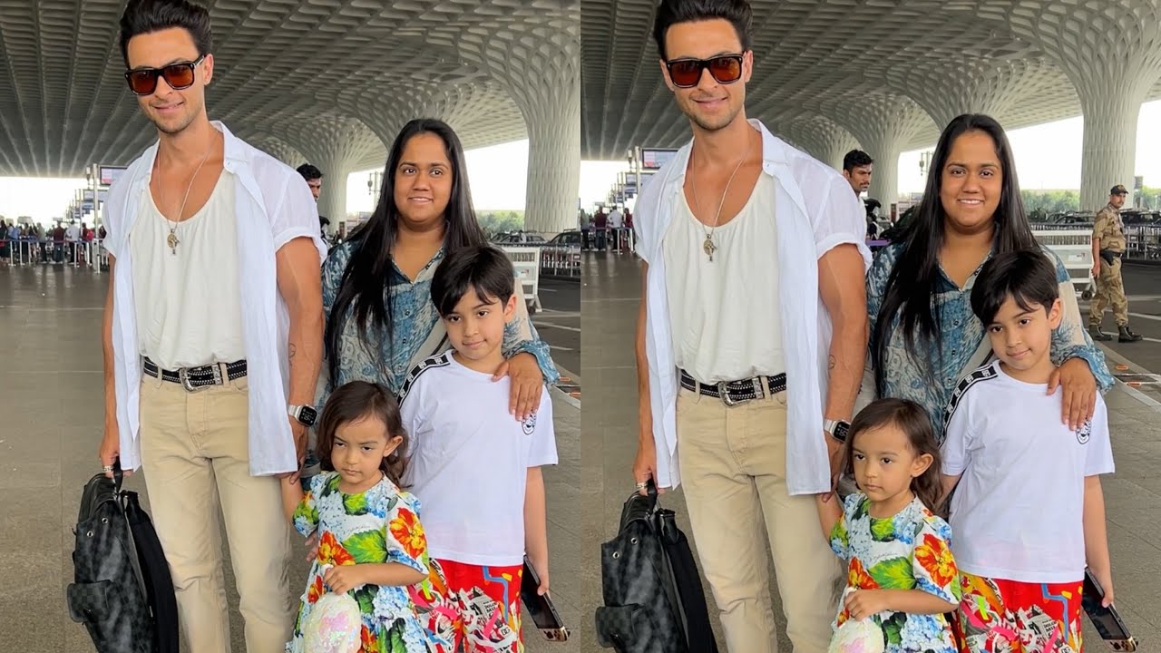 Ayush Sharma with Wife Arpita Khan & Kids Spotted at Airport 😍