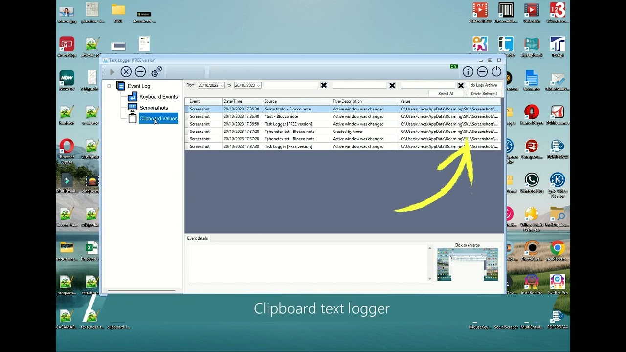 Task keyLogger - Free Keylogger for Windows PC