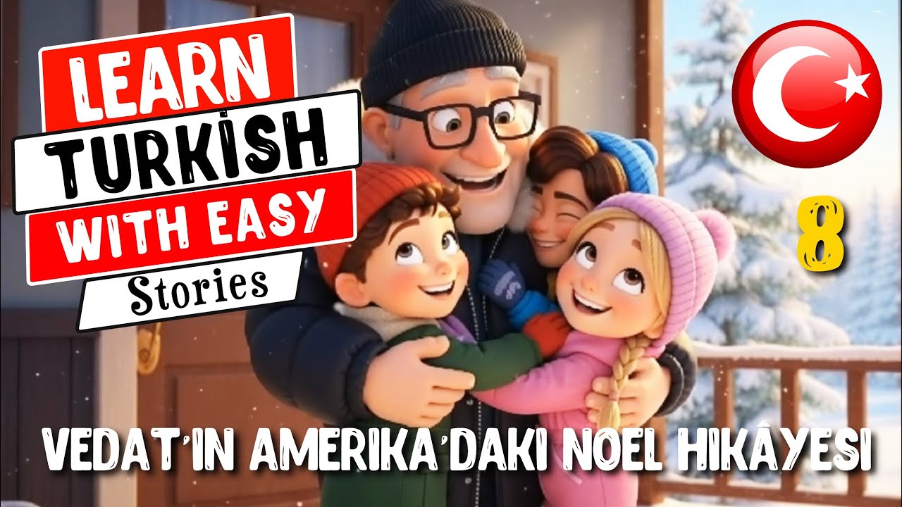 Learn Turkish with Animated Stories. Vedat’s Christmas Story in America. Turkish for Beginners 8