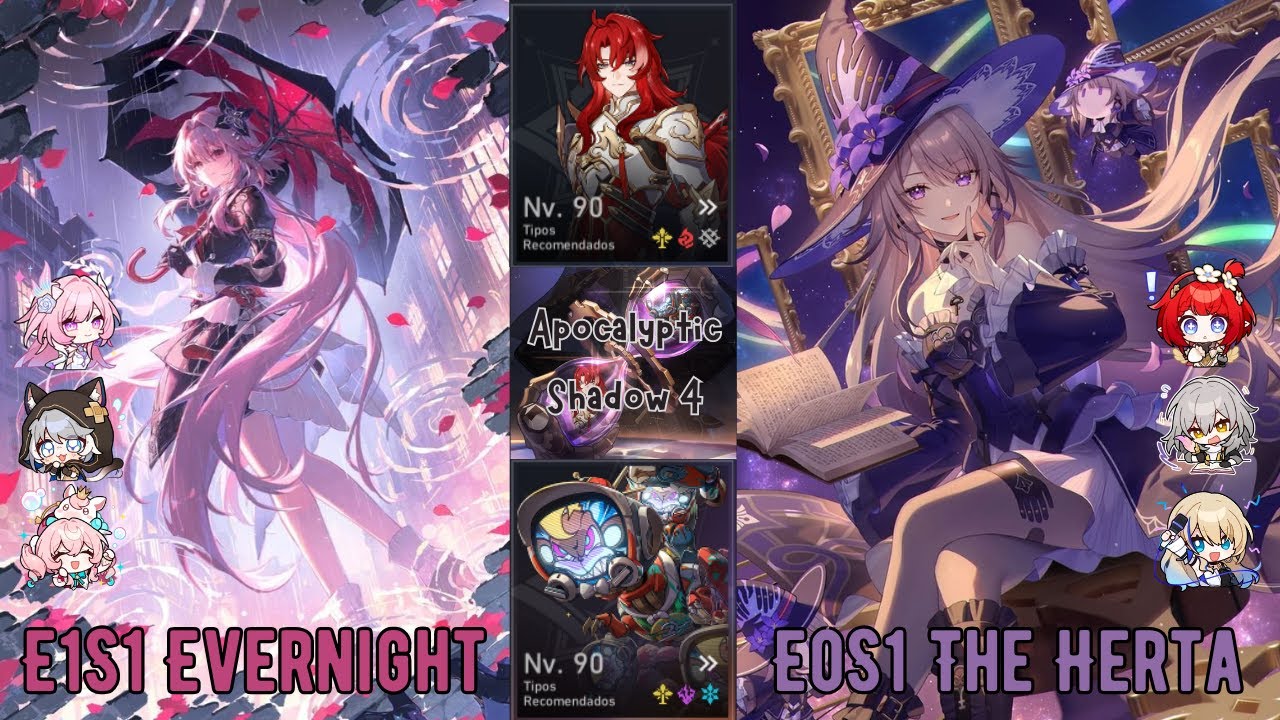 E1S1 Evernight x Cipher & E0S1 The Herta | Apocalyptic Shadow 4 3 Stars | Honkai Star Rail