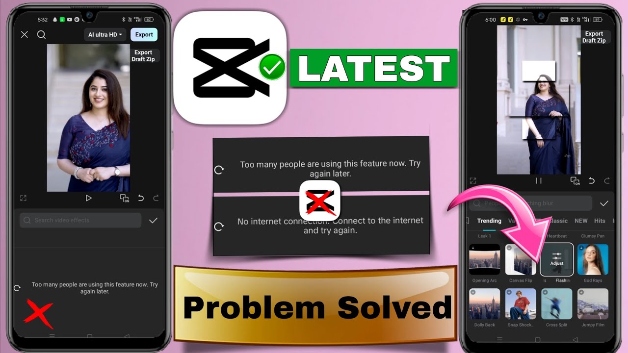 Too many people using this feature capcut problem | Capcut No Internet Connection Problem Solved
