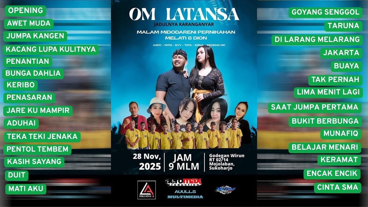 FULL LAGU PERFORM OM LATANSA LIVE IN GODEGAN WIRUN//AEROMAX PRO AUDIO//GODEGAN WIRUN MOJOLABAN SKH