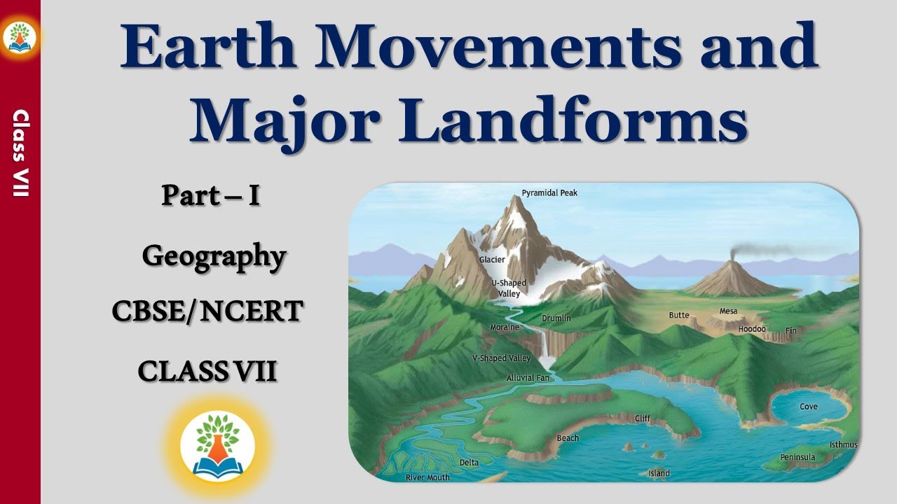 What are earth movements? What are the major landforms of the earth and their features? Class 7