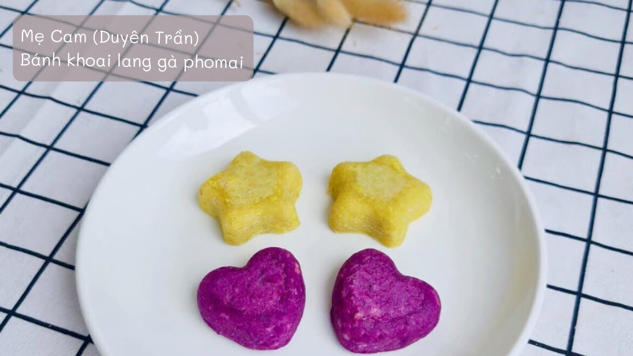 Bánh khoai lang gà phomai cho bé ăn dặm từ 7 tháng | Mẹ Cam