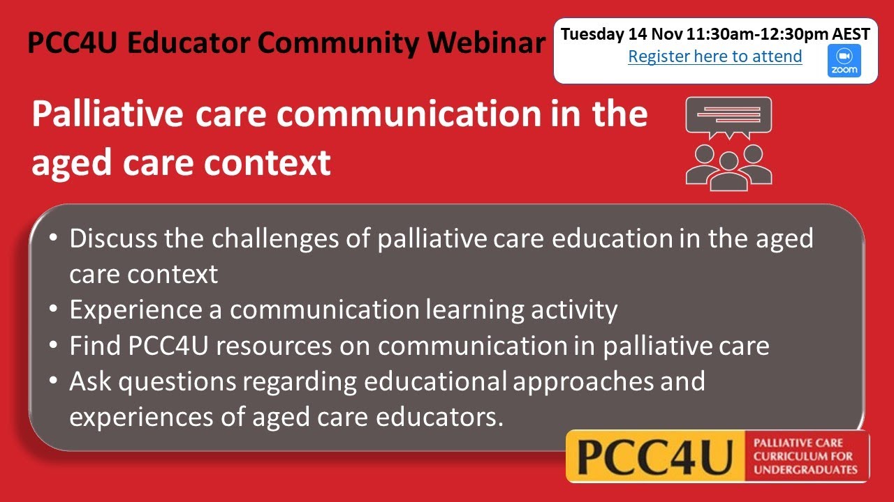 Educator Webinar - Palliative care communication in the aged care context