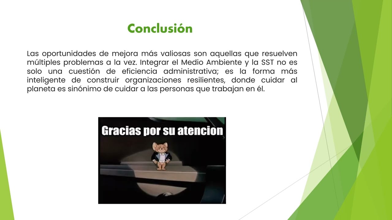 Video expositivo sobre oportunidades de mejora en medio ambiente y SST