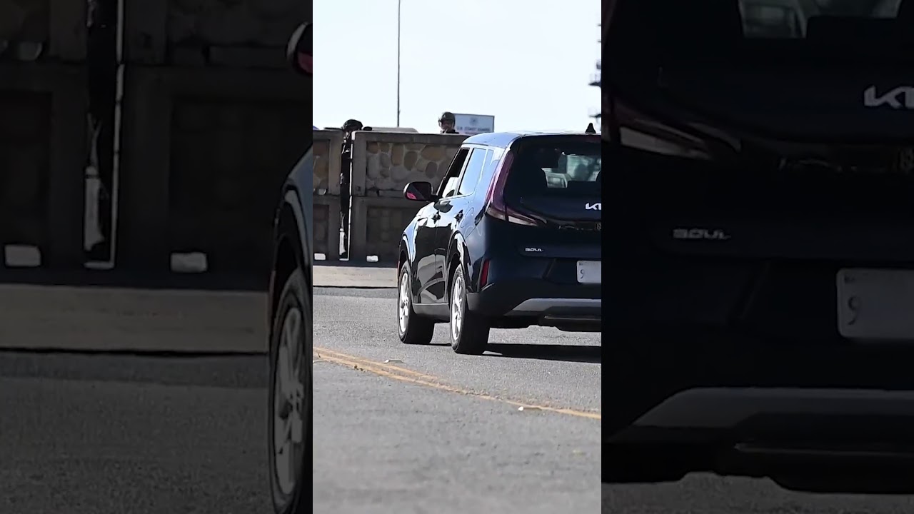 Onlookers Scream as Vehicle Fired Upon For Ignoring Security Barricade Outside ICE Facility #shorts