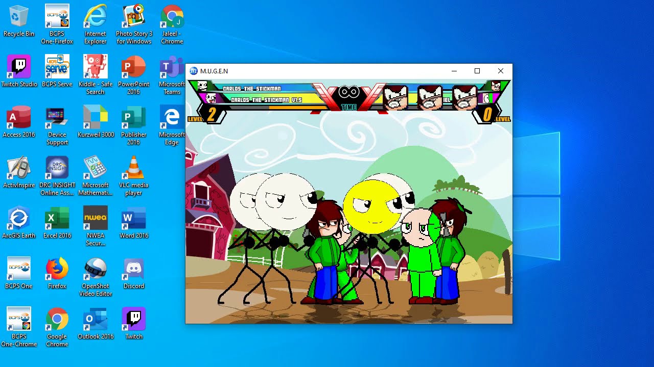 Mugen 1.0 Battle 4v4 simul Team Carlos The Stickman V1.5 Vs Team Daniel Old