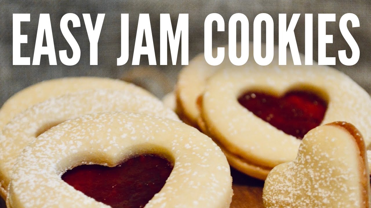 Valentine’s Day Jam cookies : Easy 4 ingredient cookies!