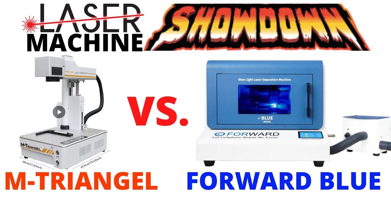 Compare Forward Blue Laser machine vs M Triangel by5 fiber TBK green cell phone repair