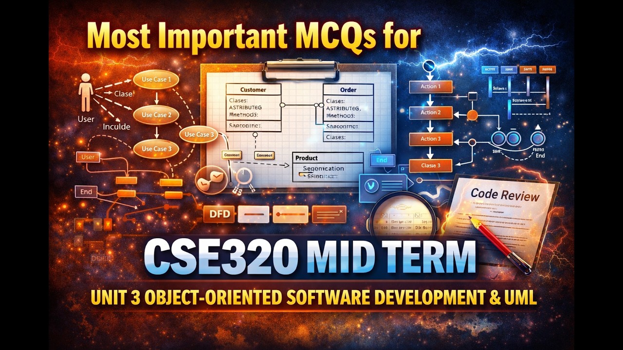 Most Important MCQs for CSE320 Mid Term | Unit 3 Object-Oriented Software Development & UML