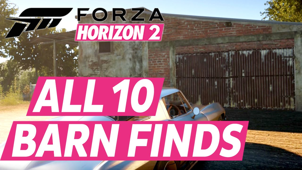 Forza Horizon 2: расположение всех найденных автомобилей в амбарах