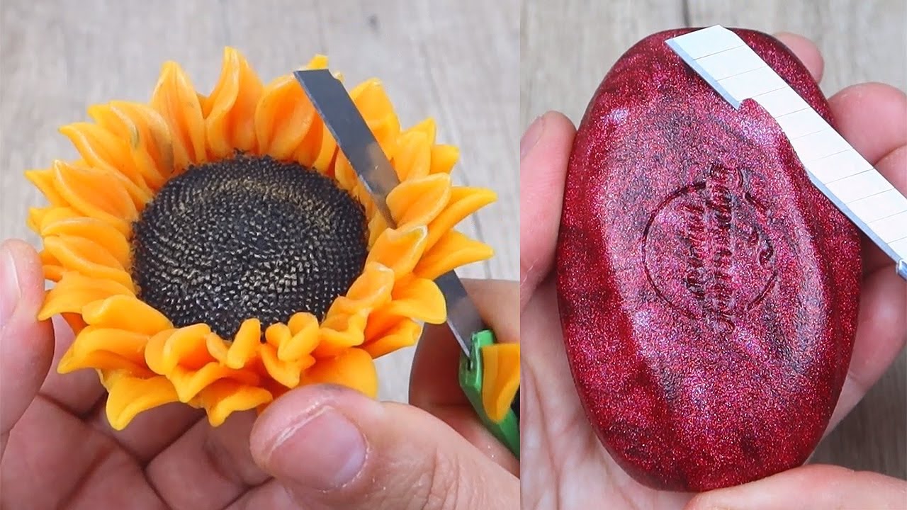 Relaxing Soap Cutting ASMR. Satisfying Soap and lipstick cutting. Corte de jabón - 1089