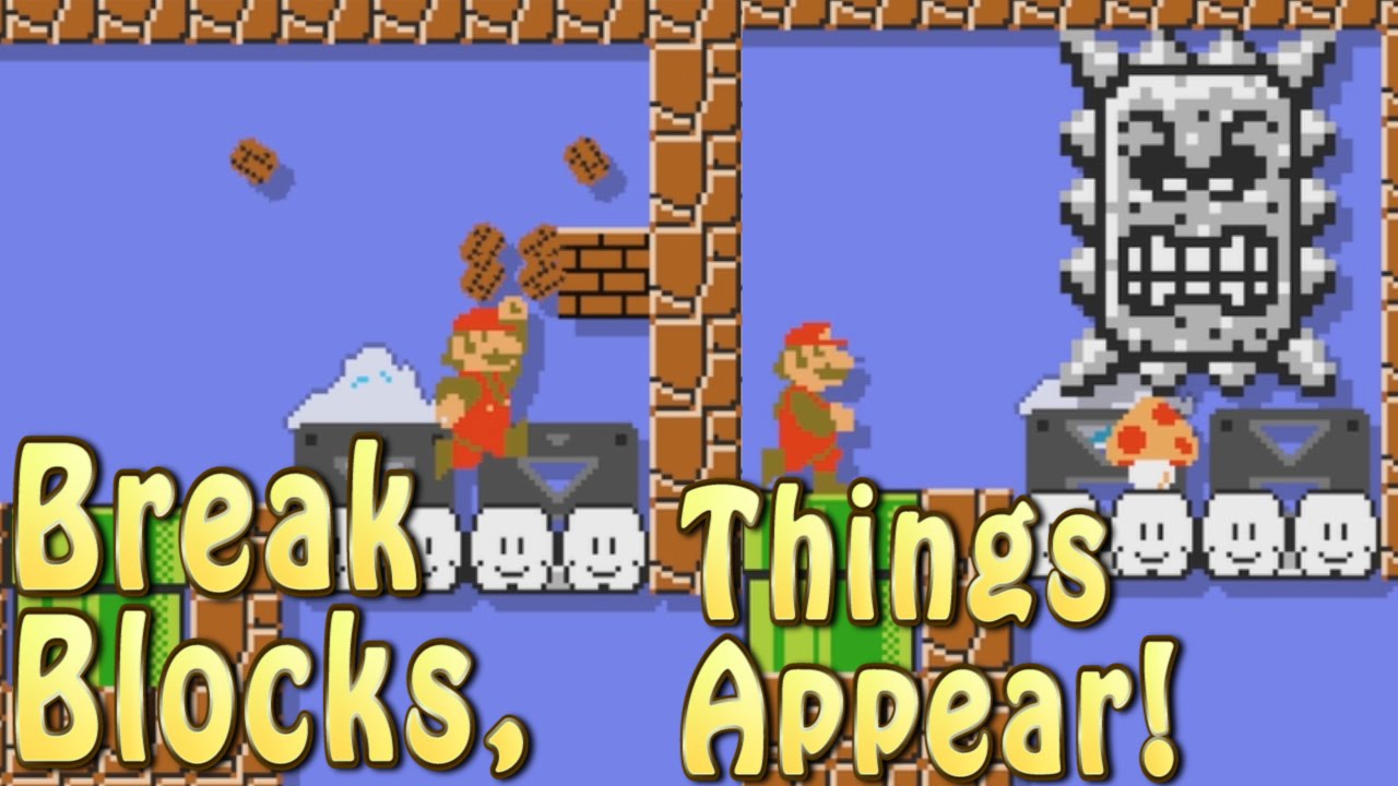 Super Mario Maker - Break Blocks, Things Appear!