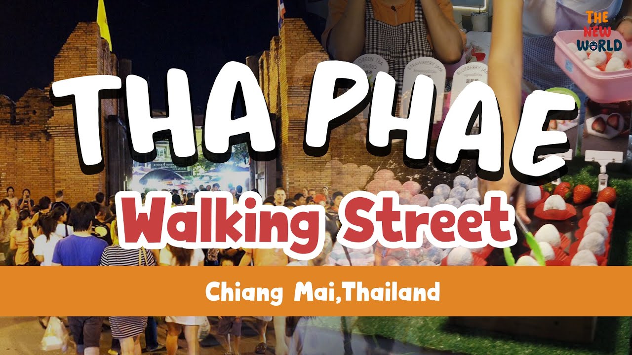 Tha Phae Walking Street Chiang Mai Thailand - Walking tour 4K