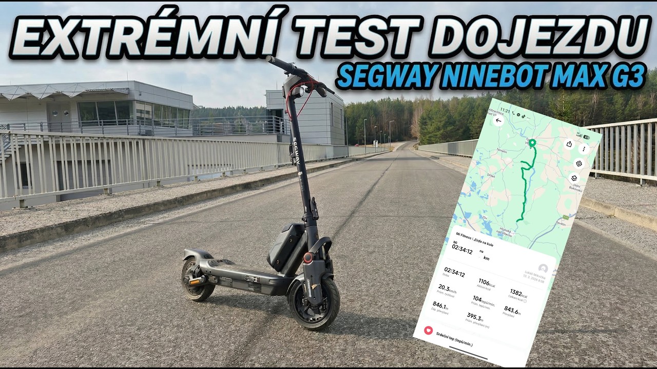 Ujede Segway Ninebot Max G3 opravdu 110km?? 🤔 Reálný test dojezdu 🛴