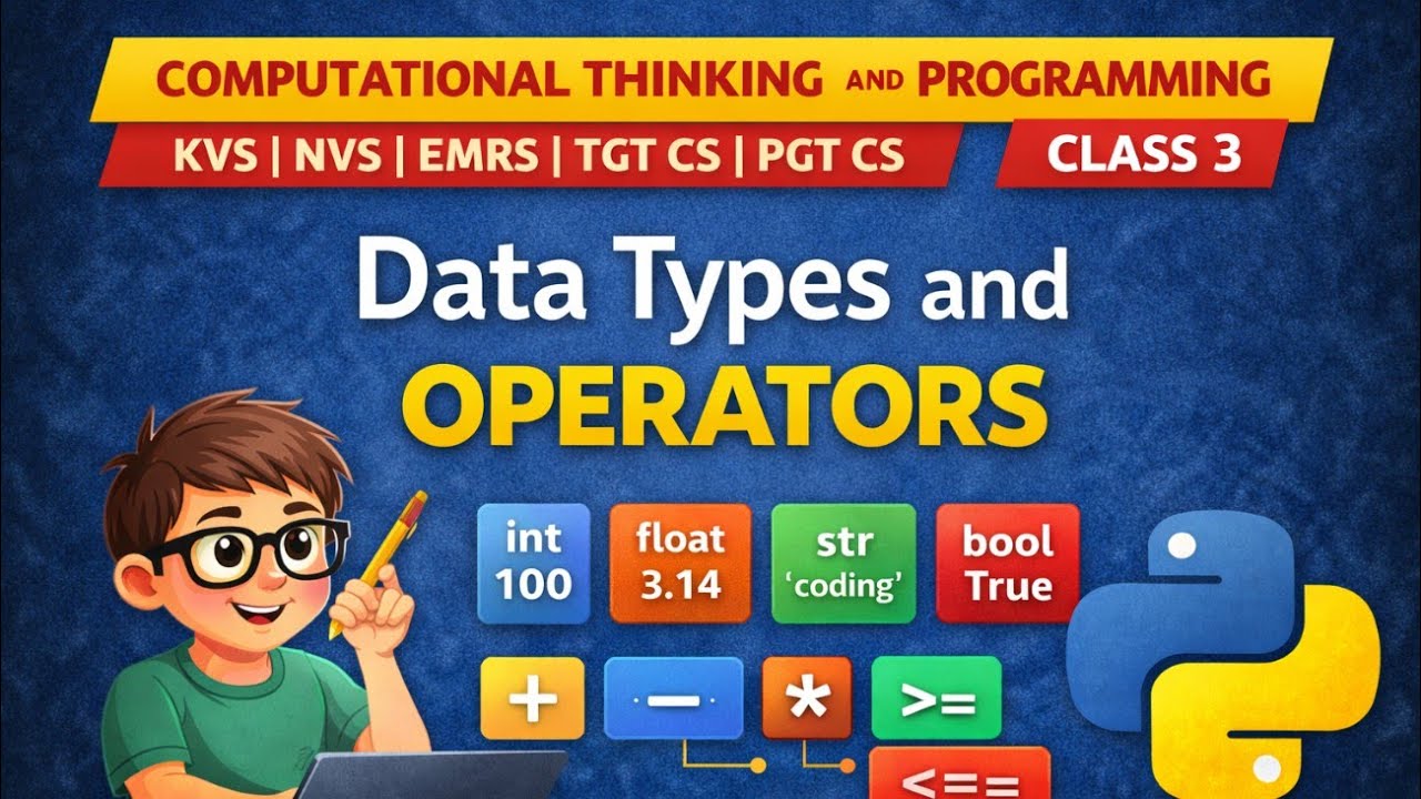 Computational Thinking and Programming class 3 | OPERATORS #emrs #nvs #nvs #tgtcomputerscience 