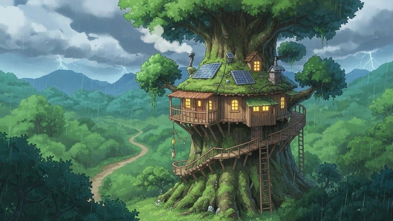 The Enigmatic Treehouse in Nature – Moments You’ve Never Seen | Relaxing Ghibli Animation