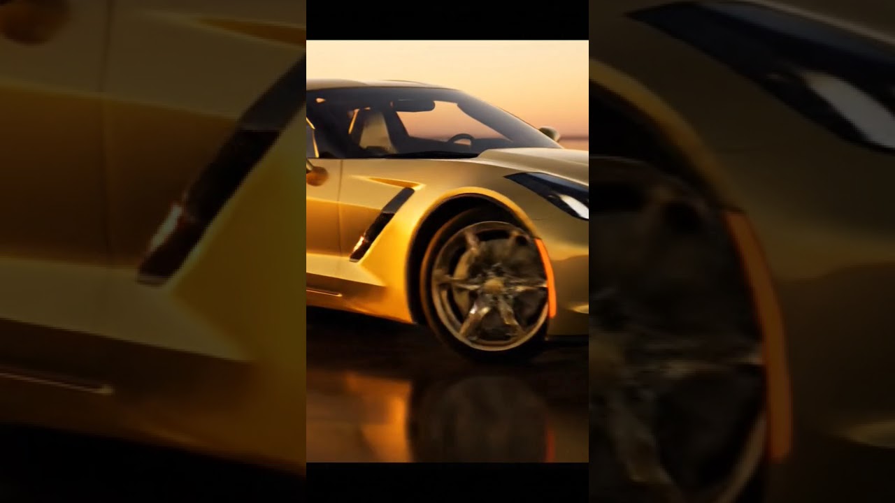Golden Corvette leaves behind silver dust 💰🏎️