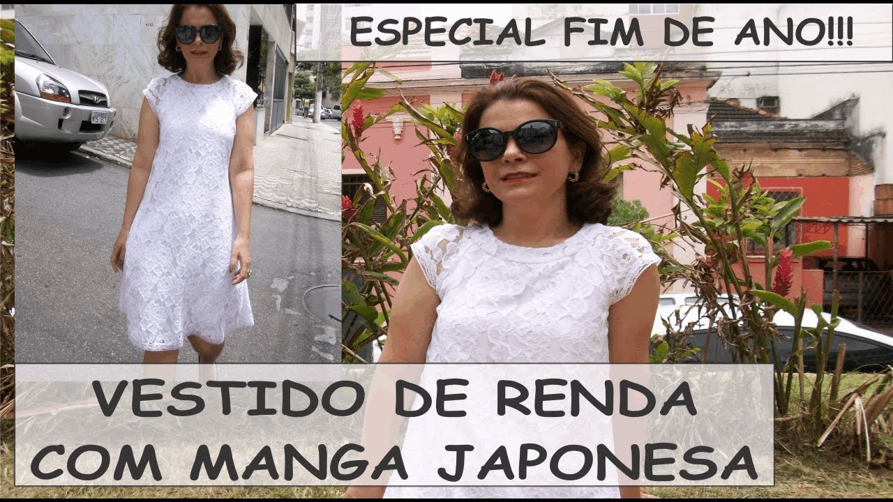 VESTIDO DE RENDA COM MANGA JAPONESA - MODELAGEM COM CÉLIA ÁVILA