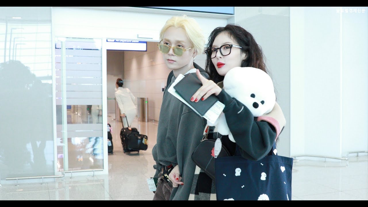181208 현아-김효종(이던), '팬들에게 팬미팅급 친절해~'(인천공항 출국)