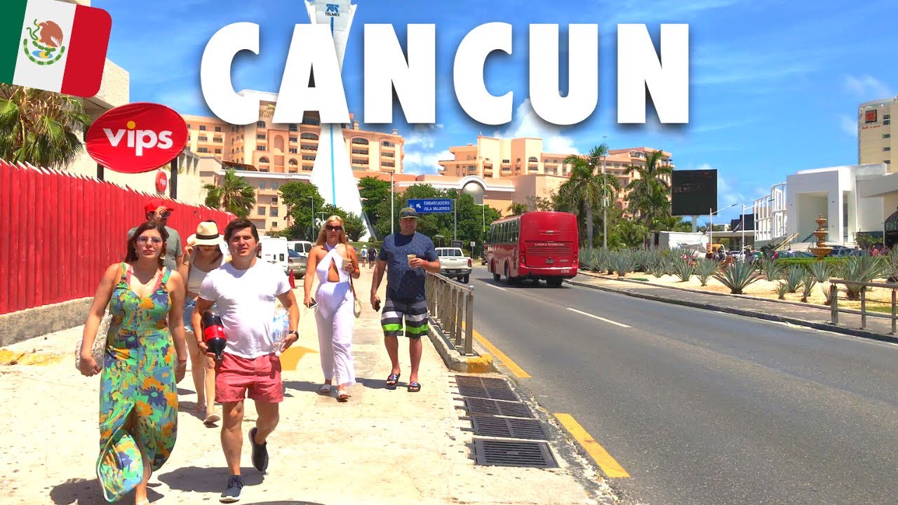 Walking Around Cancun Hotel Zone | Cancun, Mexico 🇲🇽【4K】
