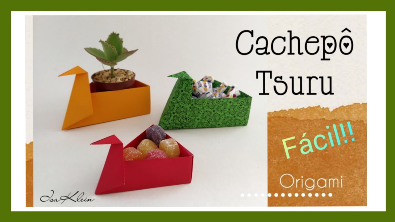 Cachepô - Cestinha de Tsuru - Origami fácil! Crane Candy Dish - Easy Origami