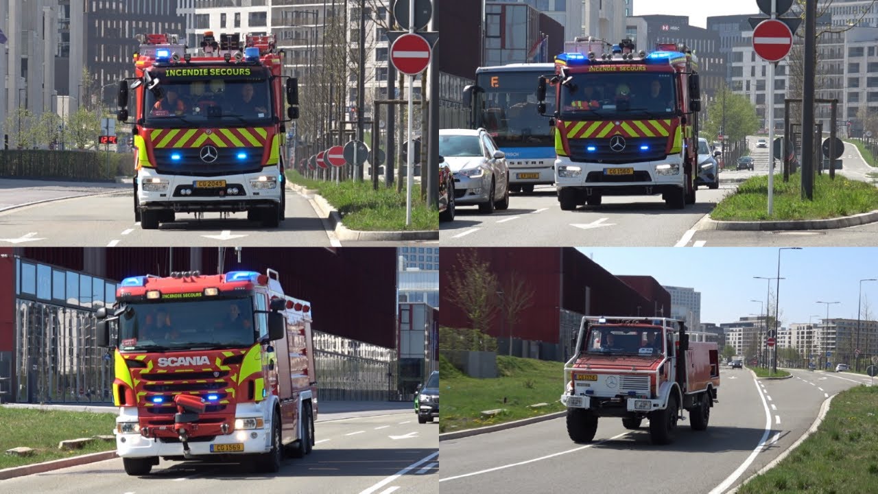 (Vegetationsbrände | Scania ULF & Unimog TLF-W) Einsatzfahrten Berufsfeuerwehr Luxemburg