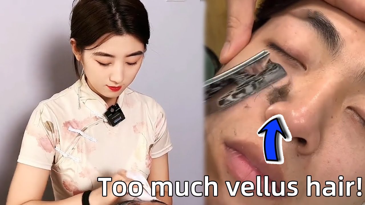💈ASMR | Show the whole process of shaving. There is too much vellus hair on the customer's face!
