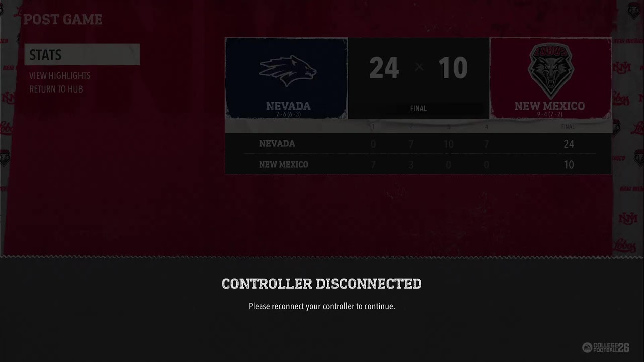 EA College Football 26 Dynasty 2028 Mountain West Championship New Mexico vs Nevada