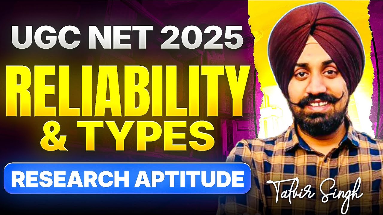 Reliabiltiy  & Types II Research Aptitude By Talvir Singh II UGC NET 2025