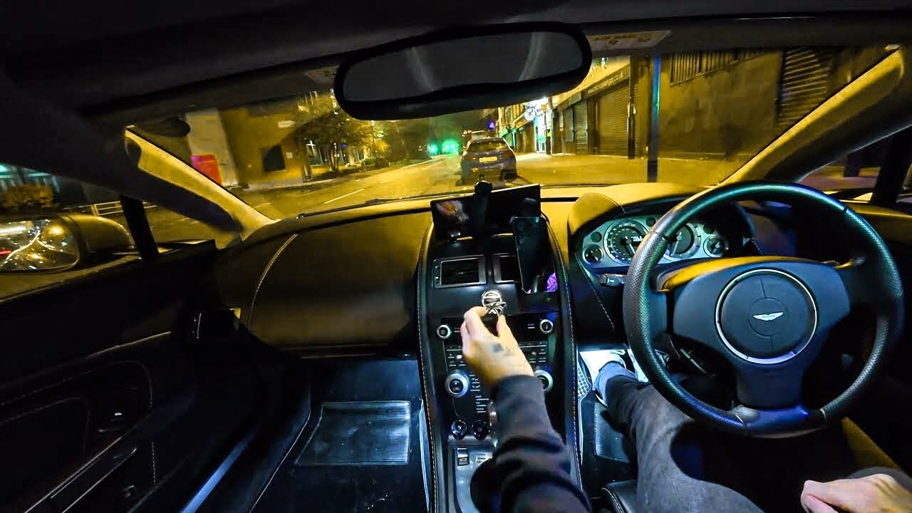 Aston Martin Vantage V8 POV Late Night Drive - Newcastle Upon Tyne