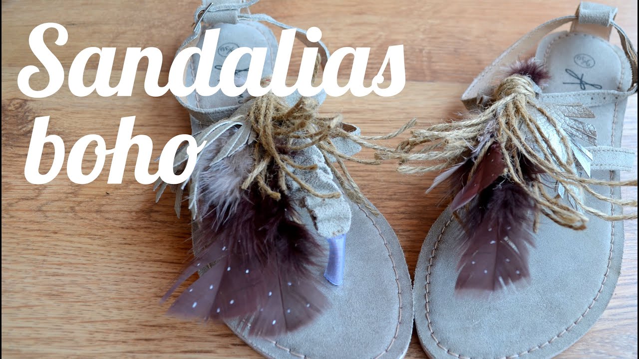 DIY Sandalias boho con plumas - Departamento de Ideas
