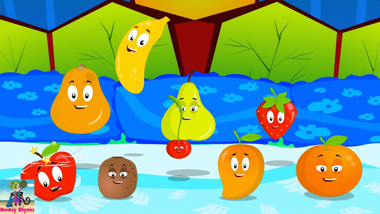 Ten Little Fruits Jumping On The Bed + More Nursery Rhymes & Baby Songs