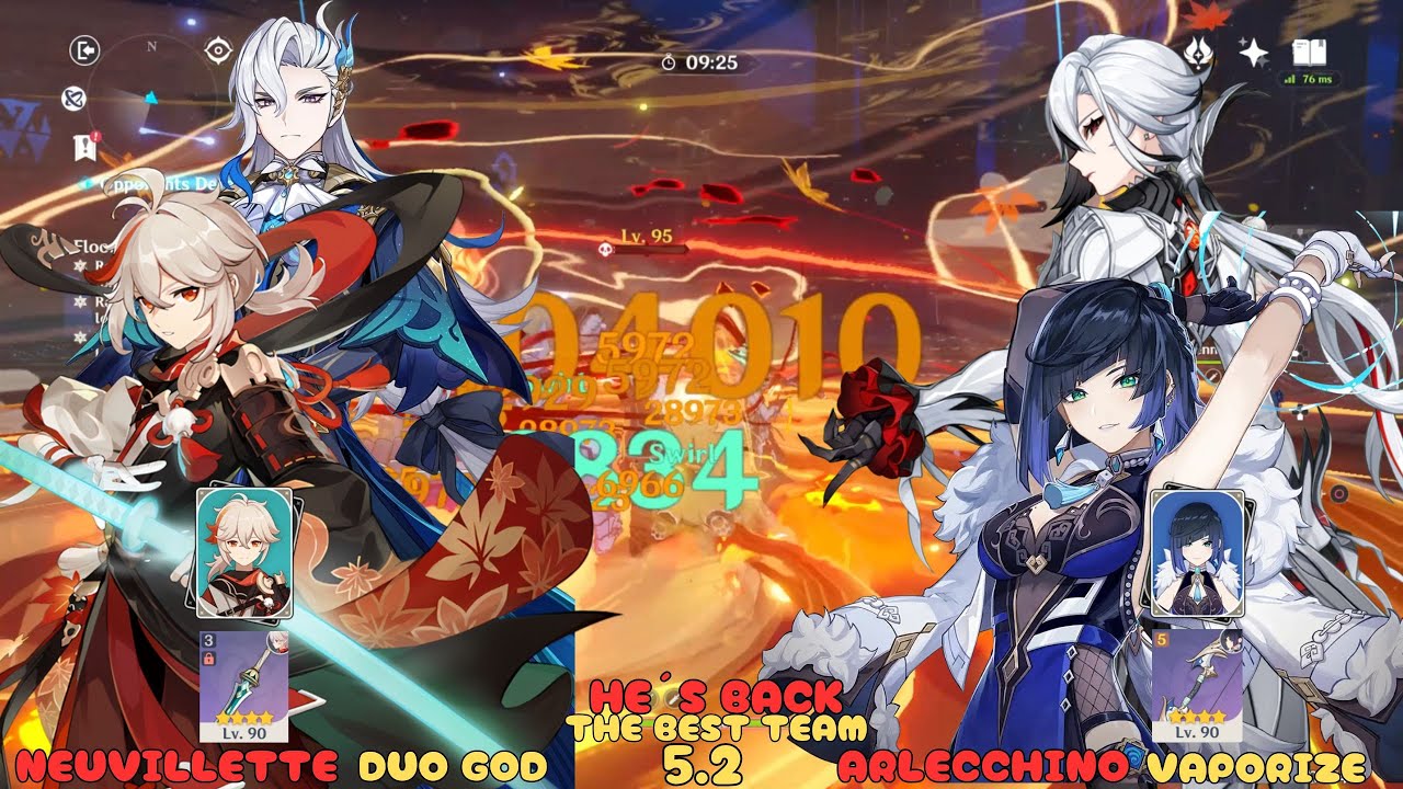 HE’S BACK C1 Neuvillette GOD DUO & C0 Arlecchino Vaporize/ ABYSS 5.2/ Floor 12 - 9⭐ / Genshin Impact