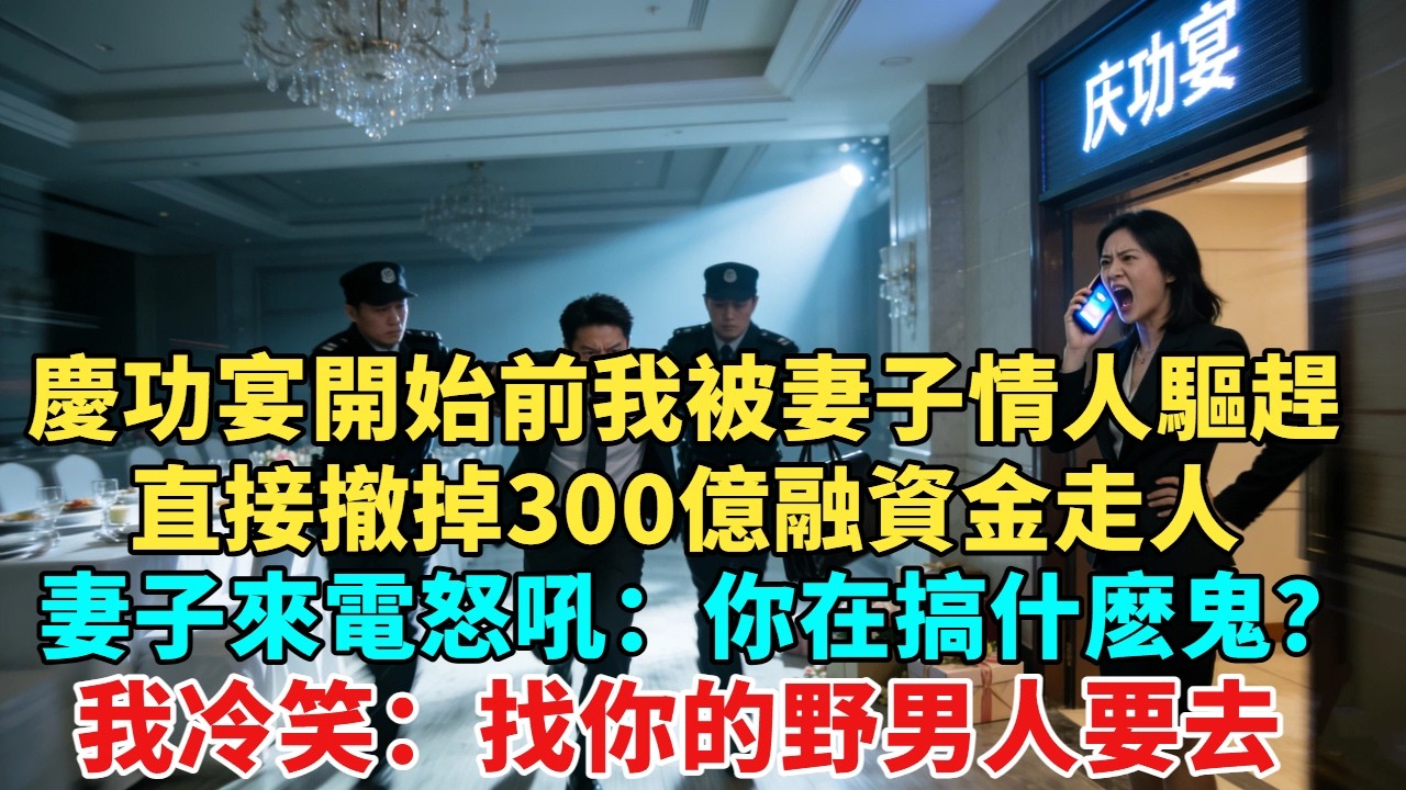 慶功宴開始前我被總裁妻子的情人驅趕，直接撤掉300億融資金走人，妻子來電怒吼：「你在搞什麽鬼？」我冷笑：「找你的野男人要去！」#故事頻道#情感故事#分享#情感#感情#婚姻
