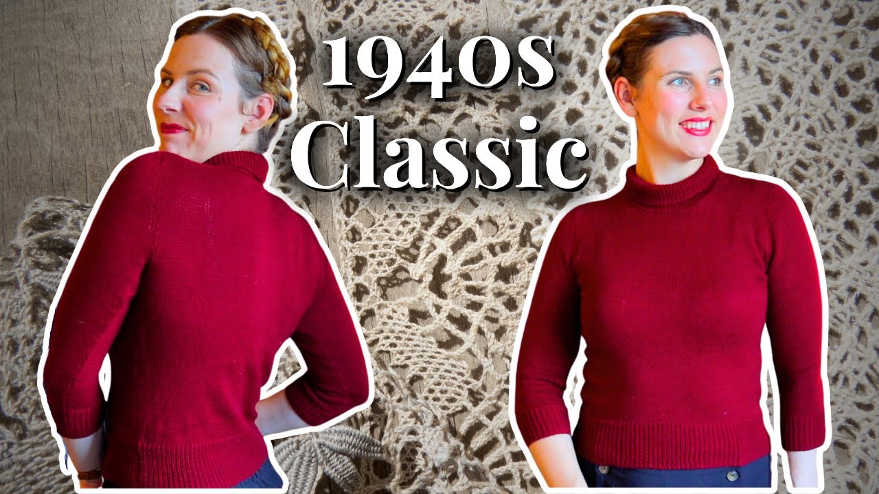 Knitting a Classic Vintage Red Sweater