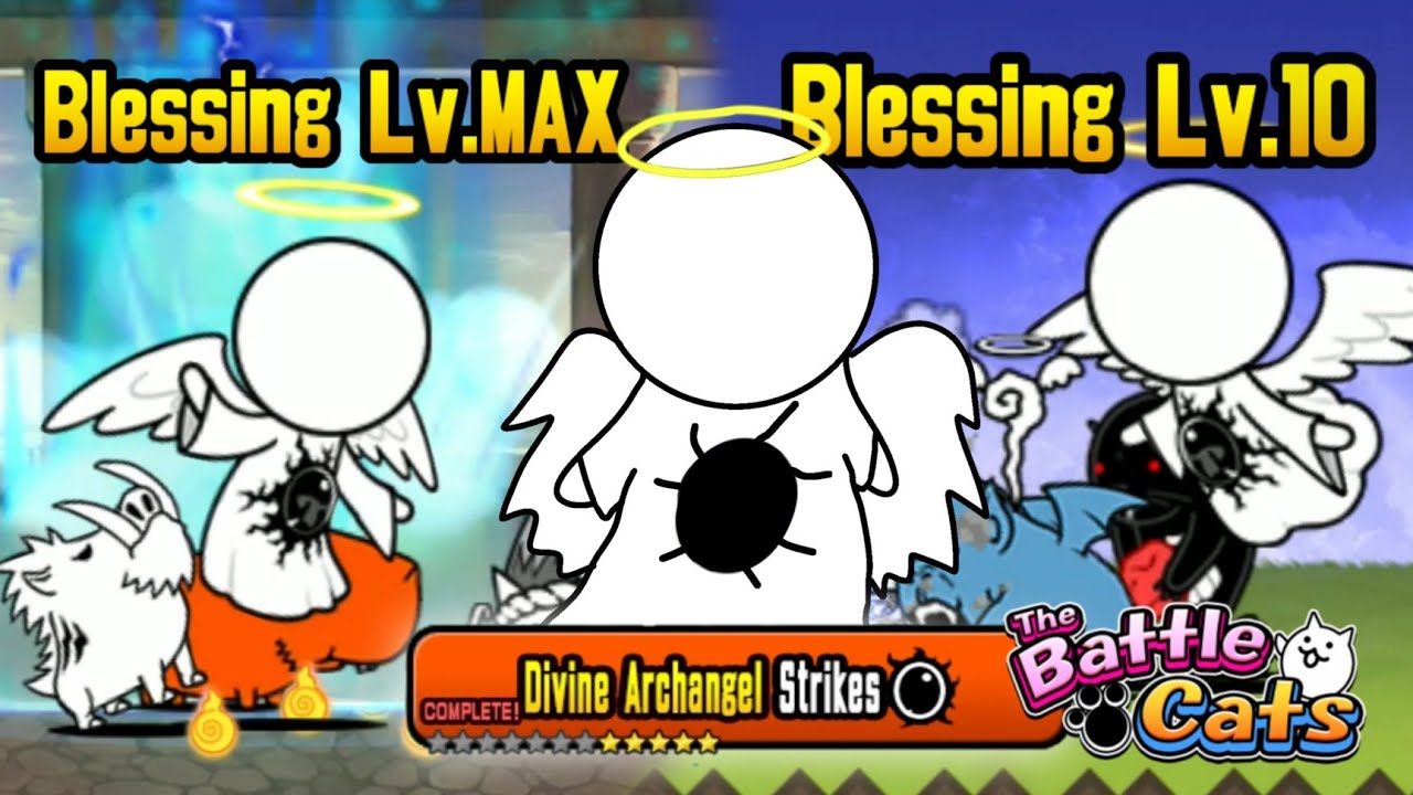 The Battle Cats - Divine Archangel Strikes! New Baron Archangel Exiel (Blessing Lv.10 & Lv.MAX)
