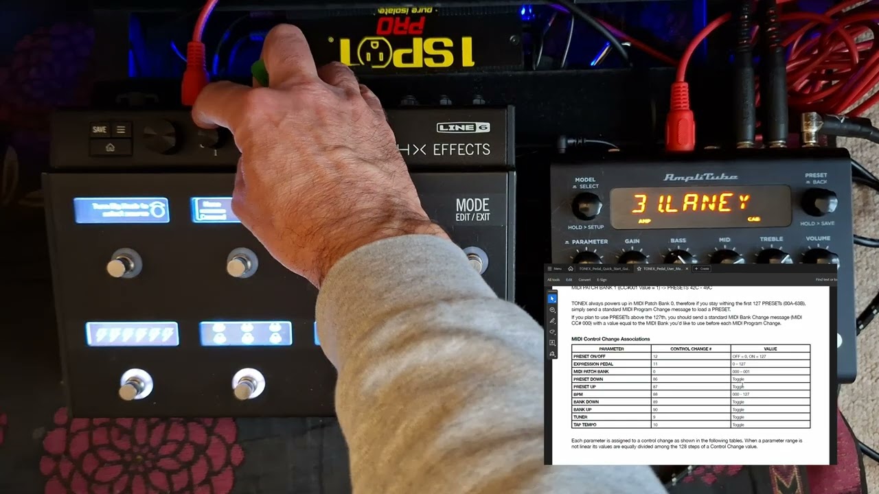 HX Effects to Control Tonex via MIDI (Tuner and Tap Tempo)