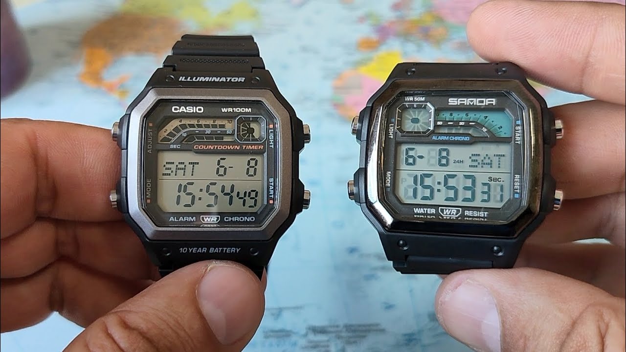 Sanda 6196 зеркальная копия Casio WS-1600H.