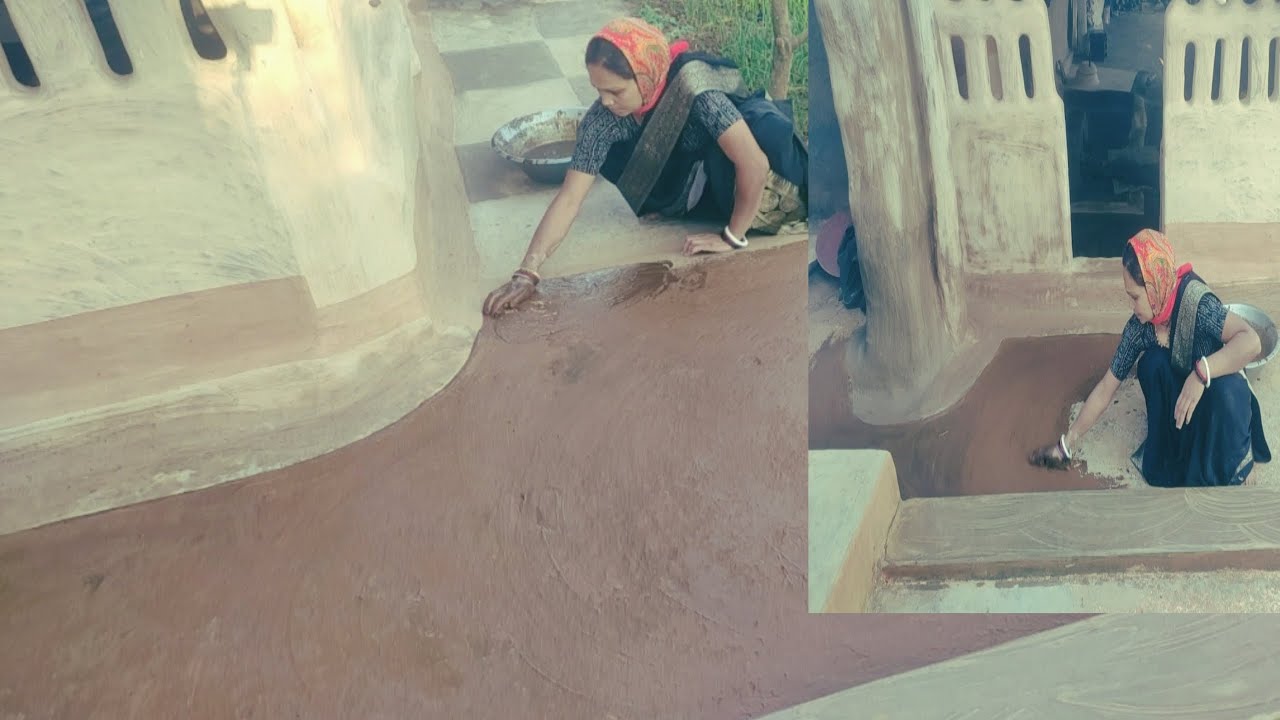 मेरी ब्लाॅग की शुरूवात इन प्यारी सी सुबह🌄 के साथ 🙆 ||  Geru Mitti Chuhi Mitti Se Putai || #mittighar