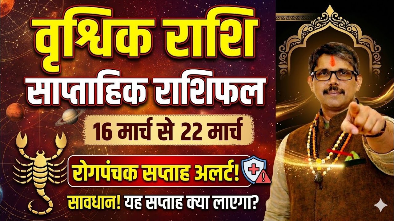 Vrischik Rashi scorpio weekly Rashi fal वृश्चिक राशि साप्ताहिक राशिफल 16 मार्च से 22 तक ।