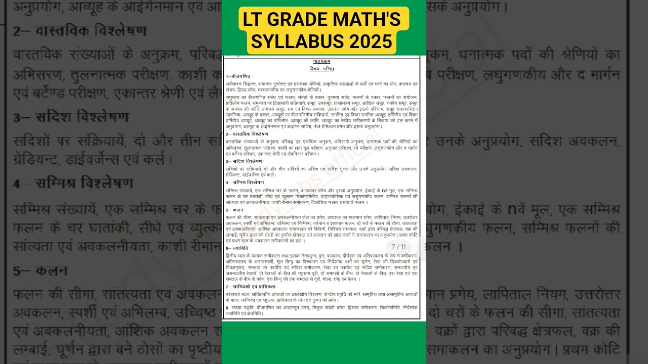 LT GRADE MATH SYLLABUS 2025| LT GRADE TEACHER VACANCY MATH SYLLABUS 2025| #shorts #ltgrade #teacher