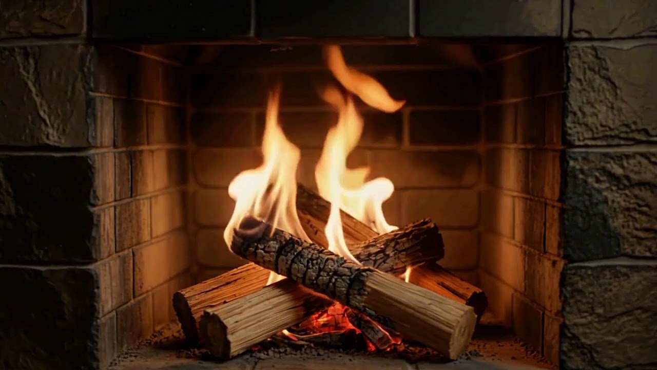 Peaceful Fireplace Atmosphere with Gentle Crackling Fire Audio for Stress Relief