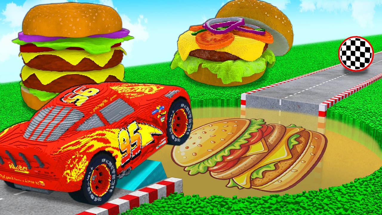 TESTING CARS vs POTHOLES with FOOD in Teardown