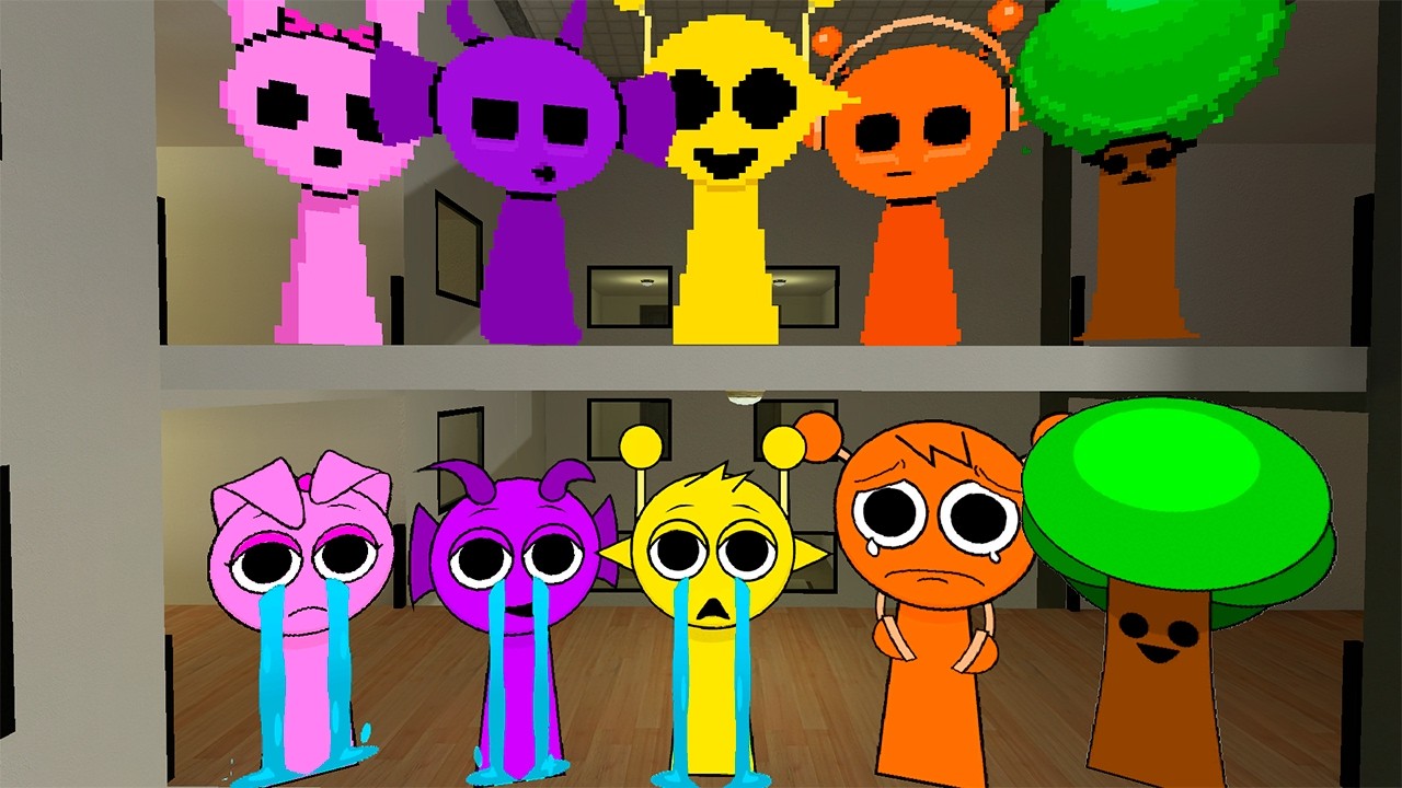 Sprunki Original Crying Want to Escape from Sprunki Pixel