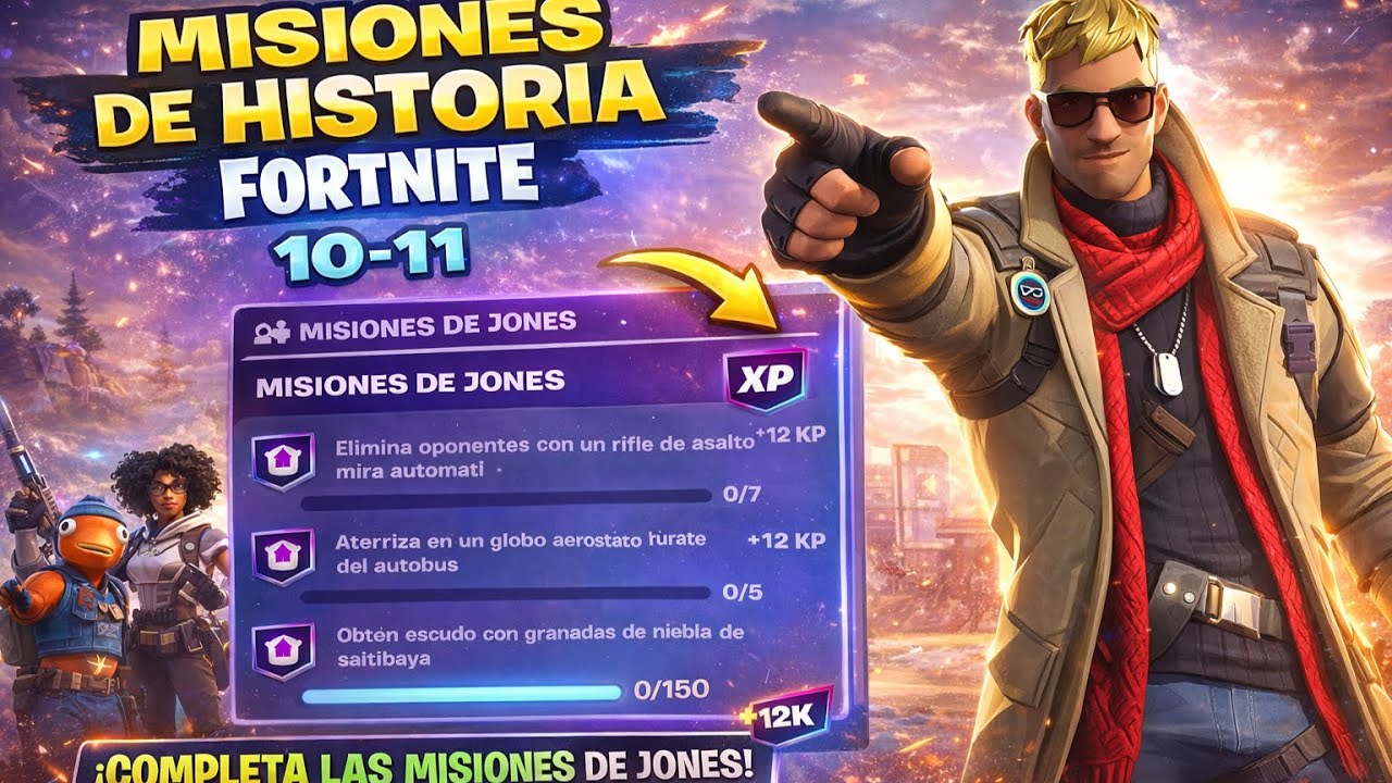MISIONES SEMANALES SEMANA 10-11 Completa las misiones de Jones para Ayudarlo Fortnite