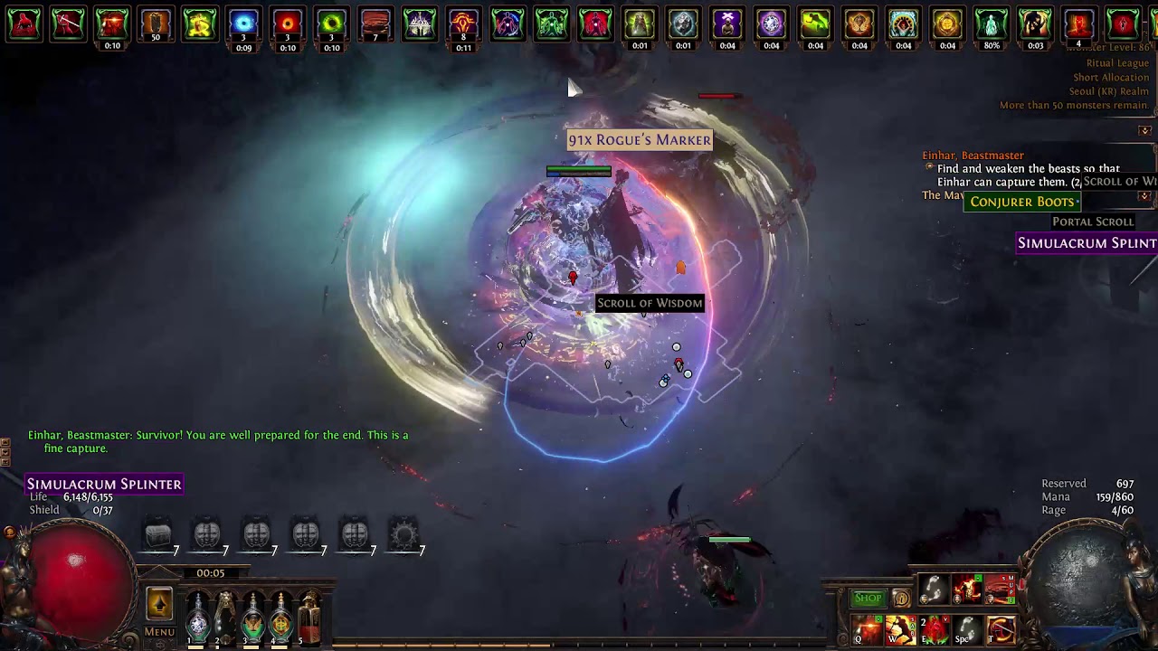3.13 Path of Exile Ritual Slayer Cyclone T19 100% delirium