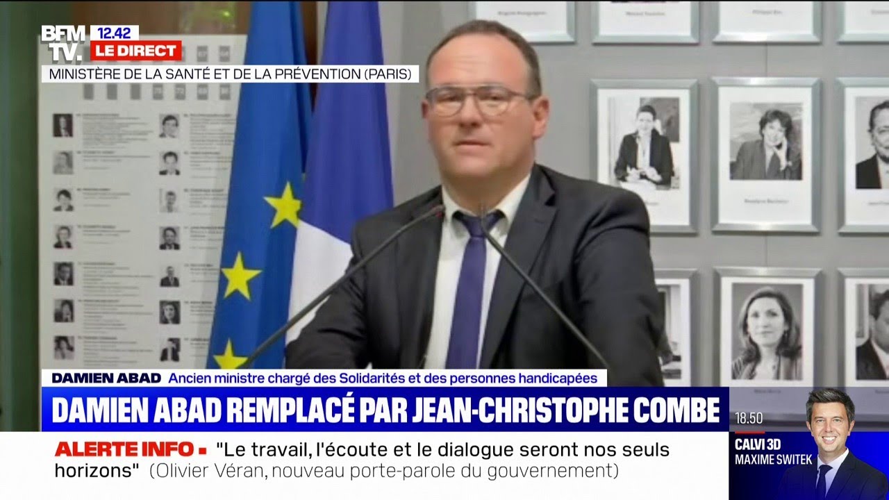 Remaniement: le discours de Damien Abad lors de son d&eacute;part du minist&egrave;re des Solidarit&eacute;s
